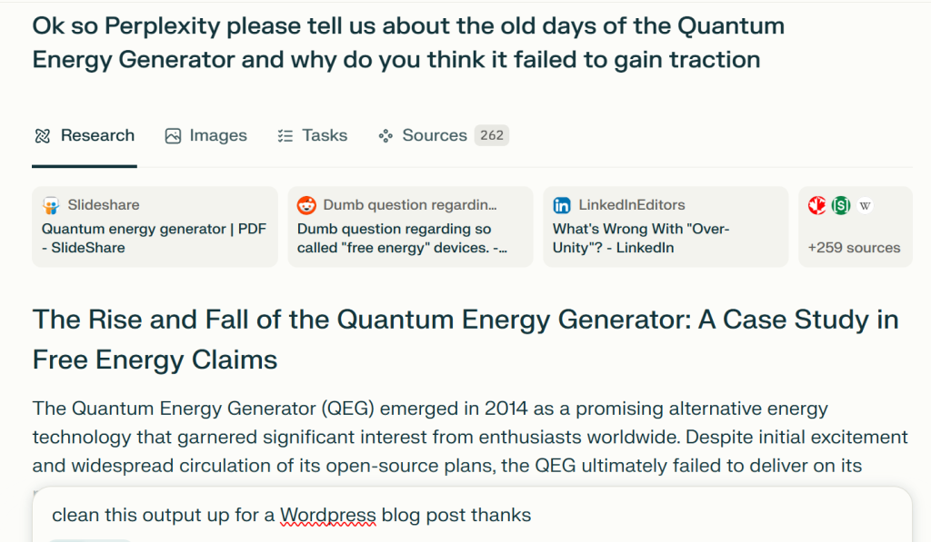 The QEG story as told by Perplexity.
Those Good Old Days hey?